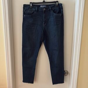 High rise dark jeans